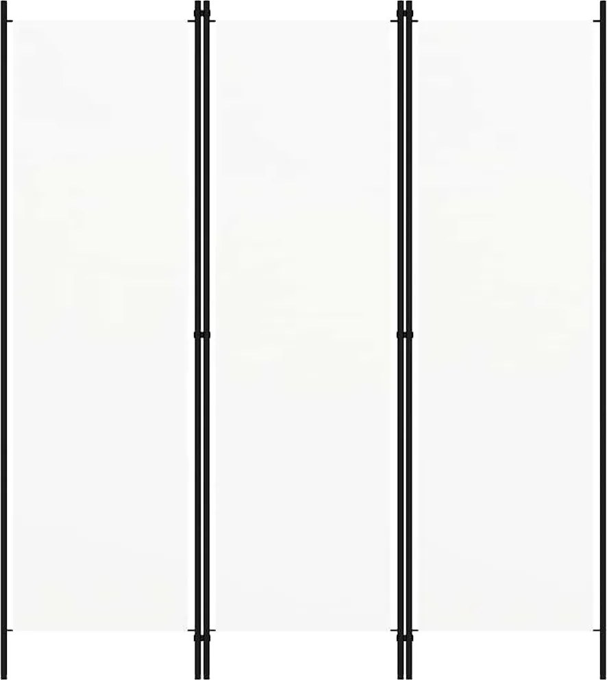 vidaXL Paravan de cameră cu 3 panouri, alb, 150 x 180 cm