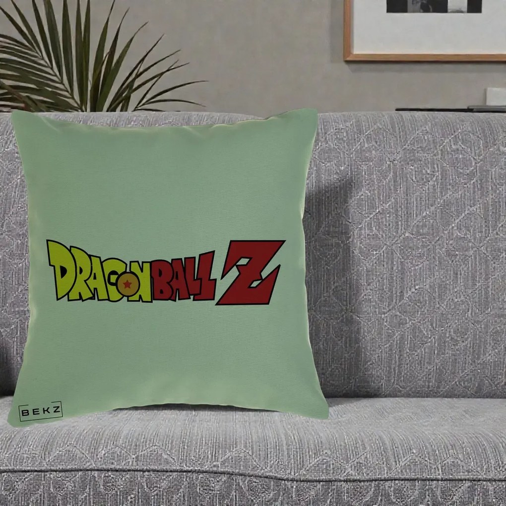 Perna Personalizata Dragon Ball Z Clasic, 40x40 cm, Verde, Husa Detasabila, Perna Inclusa, BEKZ®