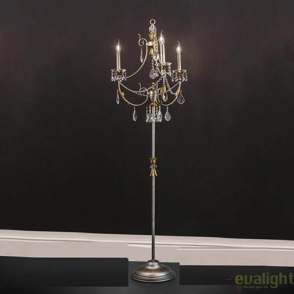 Lampadar LUX super elegant cristal cu 3 brate Miramare STL 12-1150/3 silber-goldOR