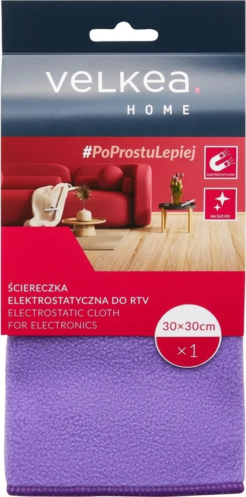 Laveta electrosatatica curatare echipamente electronice, poliester, 30 x 30 cm, Velkea