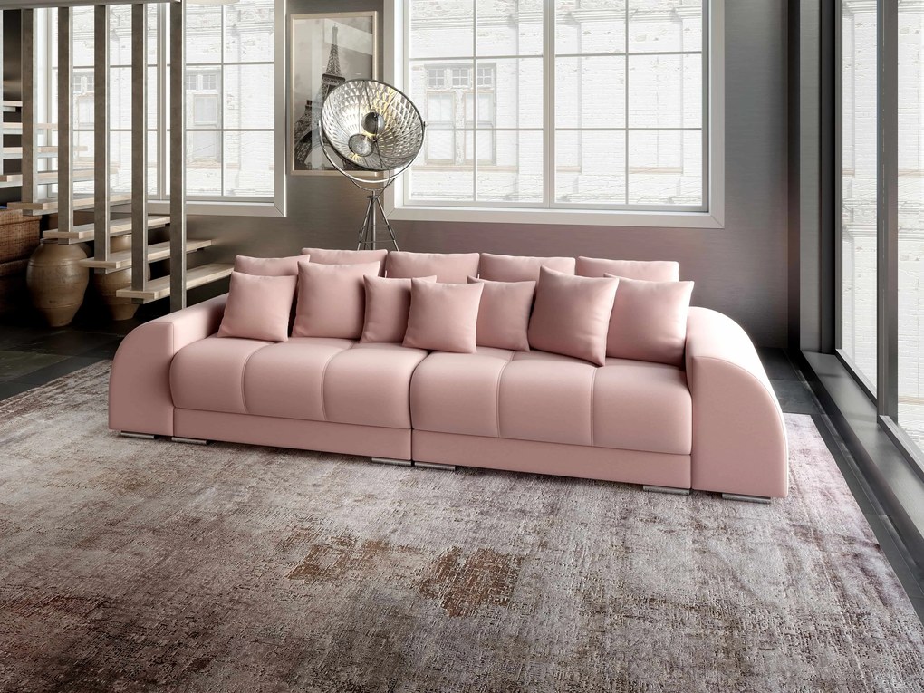 Canapea extensibilă dumonde cu 2 lăzi de depozitare si sezut confortabil din spuma high-density, Verona Royal Pink 310x100 cm