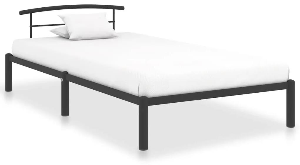 284656 vidaXL Cadru de pat, negru, 90 x 200 cm, metal