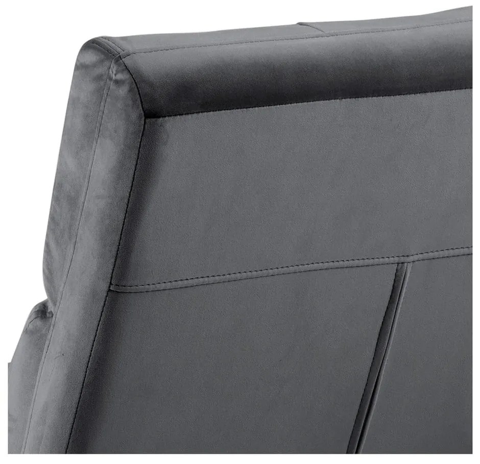 Fotoliu gri cu tapițerie din catifea Alba – Actona