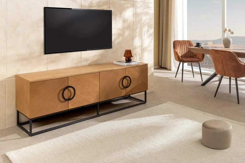 Comoda TV GRANDEZZA 180cm stejar natural