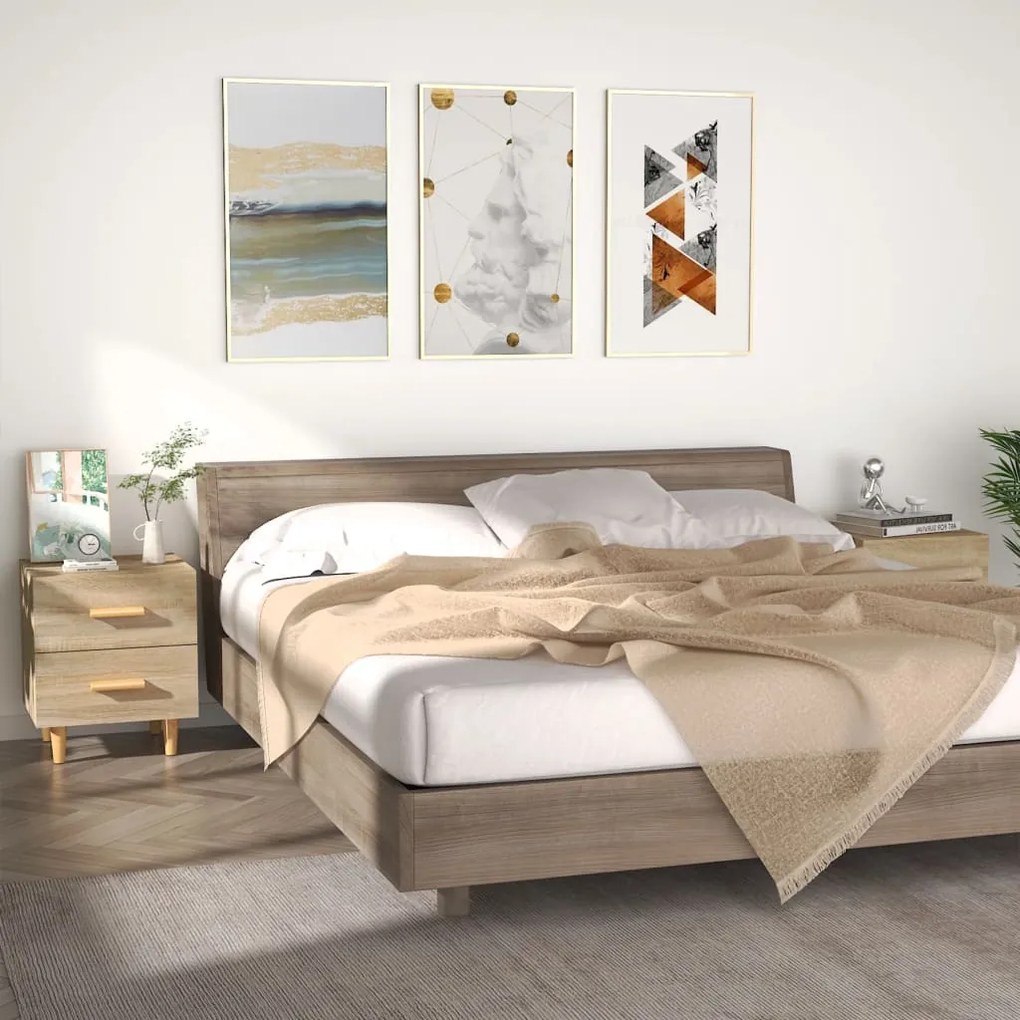vidaXL Noptiere, 2 buc., stejar sonoma, 40x35x47,5 cm