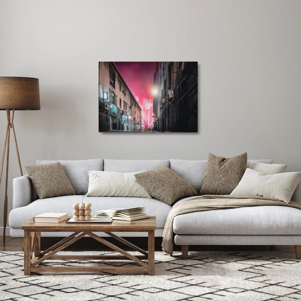 Tablou pe sticlă - Artificii din Marseille (70x50 cm)