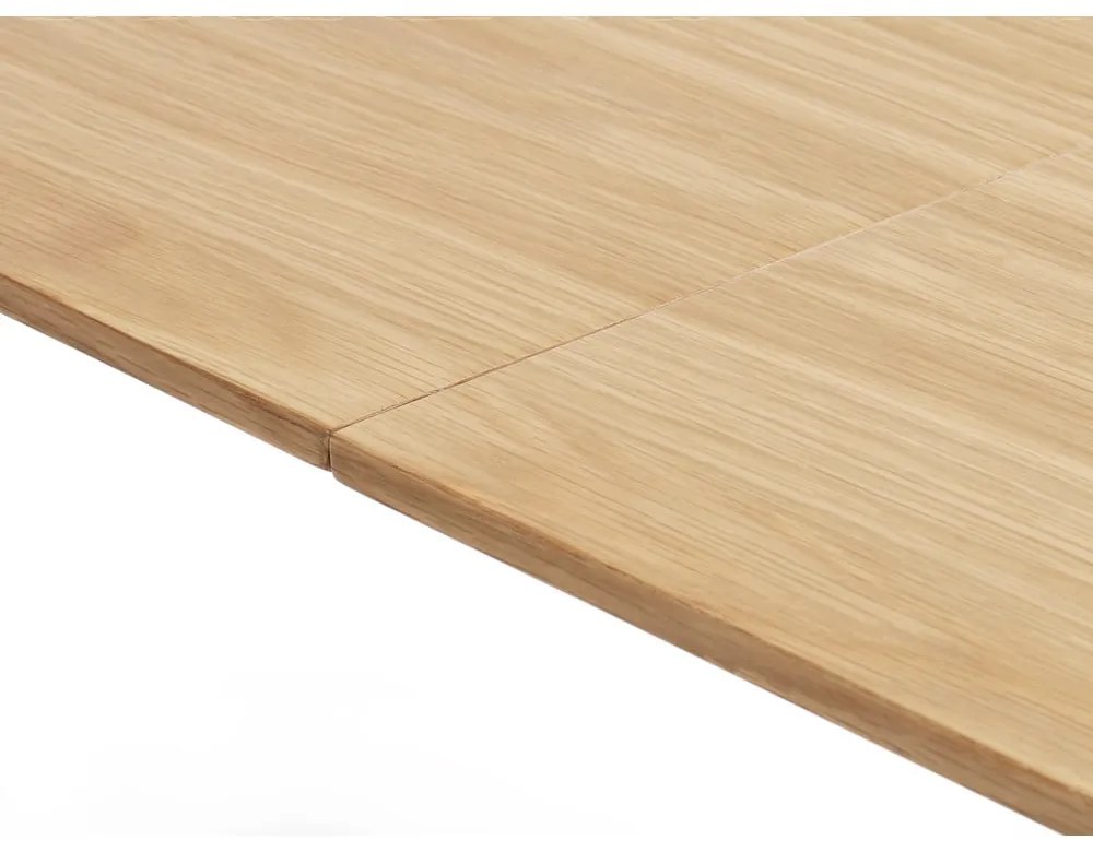 Masă de dining în culoare naturală extensibilă cu blat cu aspect de lemn de stejar 100x190 cm Gallina – Unique Furniture