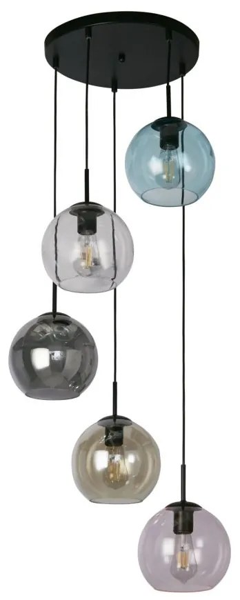 Lustra moderna cu 5 pendule colorate Mardi Gras II