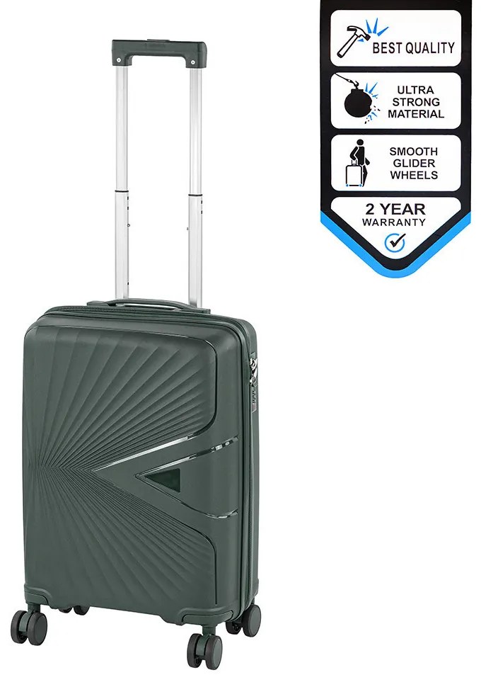 TraveLux Endure valiză de cabină cu hard top 55x40x20 cm verde închis