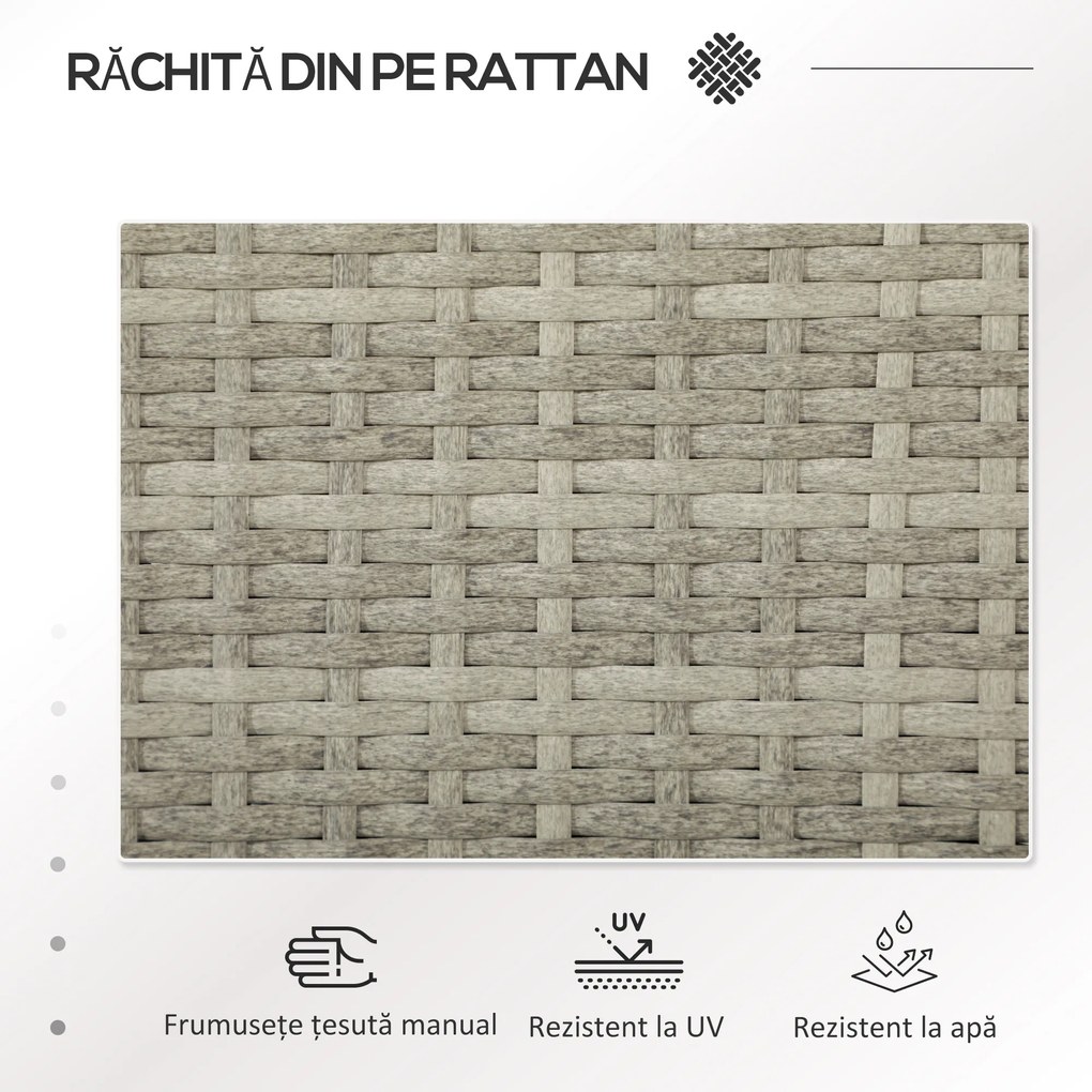 Outsunny Bancă din ratan pentru 2 persoane pentru grădină, scaun | Aosom Romania