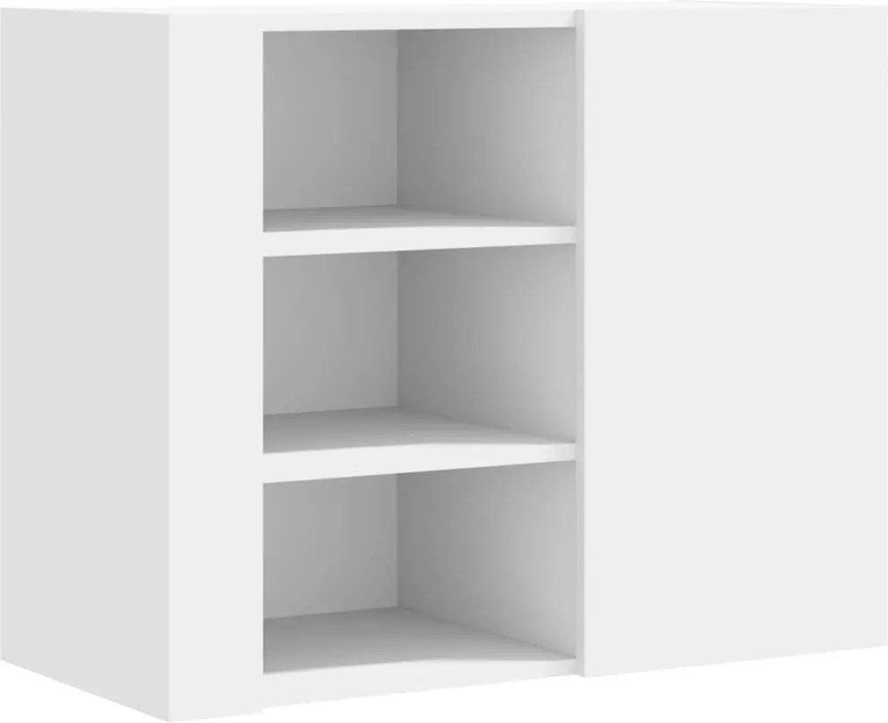 vidaXL Dulap de perete, alb, 75x35x60 cm, lemn prelucrat