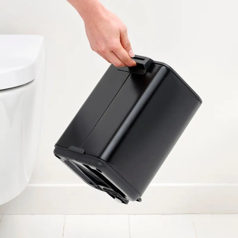 Cos de gunoi Brabantia Bo Pedal 1010136, 4 l, Inchidere usoara, Baza antiderapanta, Negru