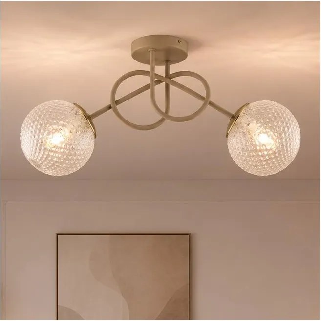 Brilagi - Lustră aplicată STELLA 2xE27/60W/230V bej/auriu