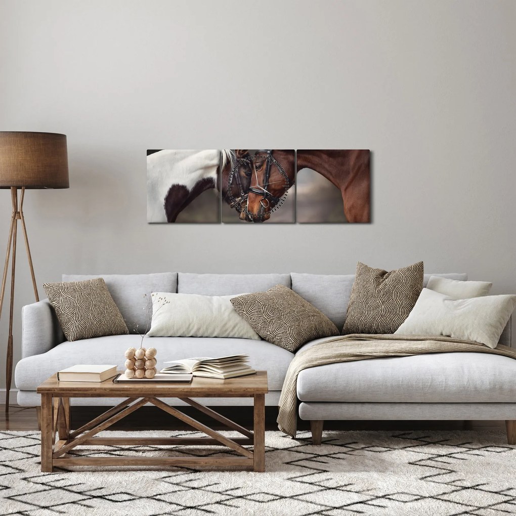 Tablou - Cai îndrăgostiți (cu ceas) (90x30 cm)