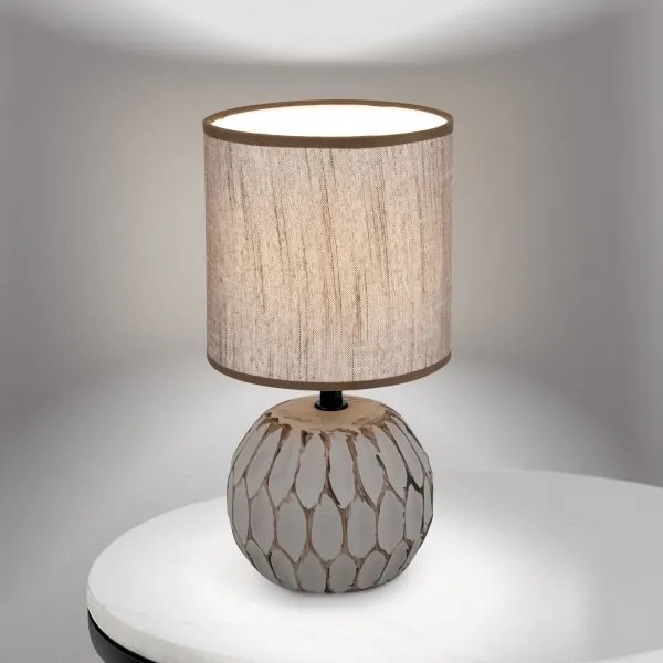 Lampă de masă Orion LA 4-1224/1 PINIA 1xE14/25W/230V ceramică bej/gri