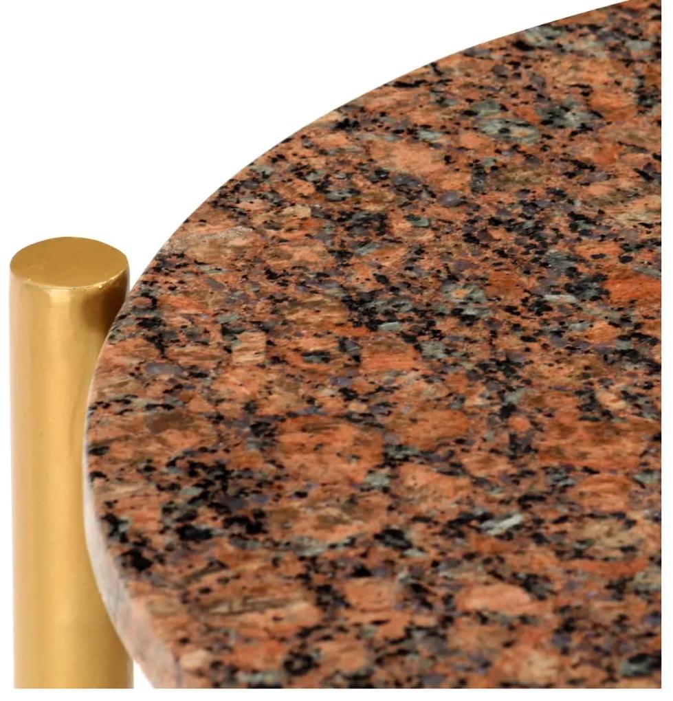 Masuta de cafea maro 60x60x35 cm piatra cu textura de marmura 1, Maro, 60 x 60 x 35 cm