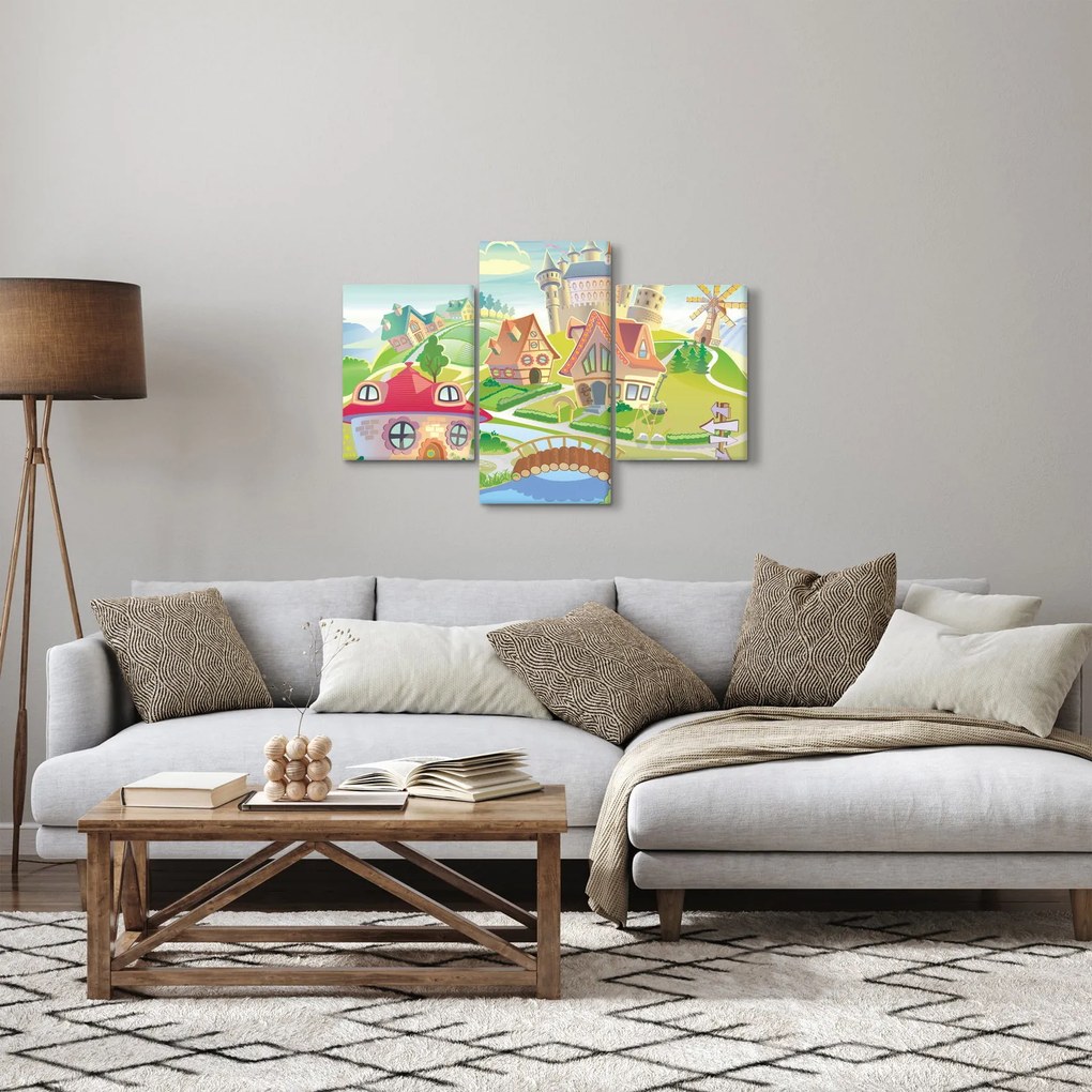 Tablou - Orășel colorat (90x60 cm)