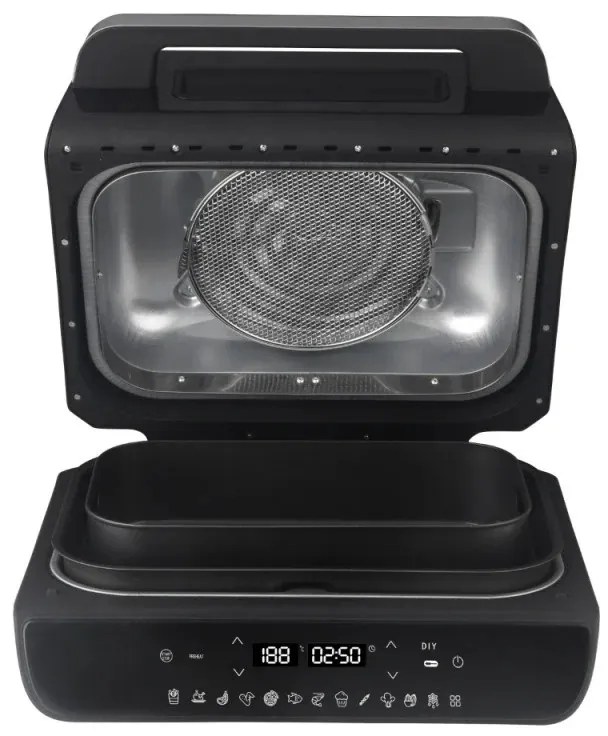 Resigilat: Friteuza Air Fryer & Grill 12in1 Oliver Voltz OV51015K, 1800W, 4 accesorii, Senzor inteligent, Timer, LED, Negru