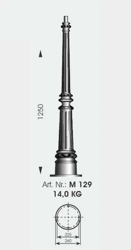 Stalp iluminat exterior din fier forjat, inaltime 335cm, AL 6721