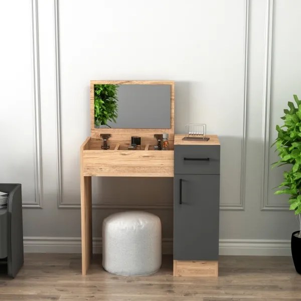 Măsuță de toaletă INCI 108,8x77 cm pin atlantic/antracit