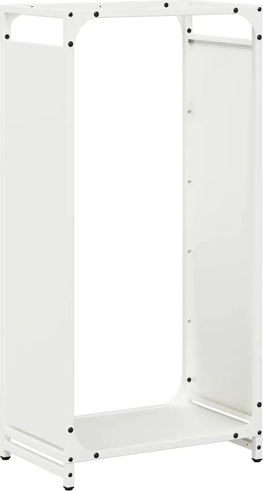 vidaXL Suport pentru lemne de foc alb 44x28x90 cm Oțel laminat la rece