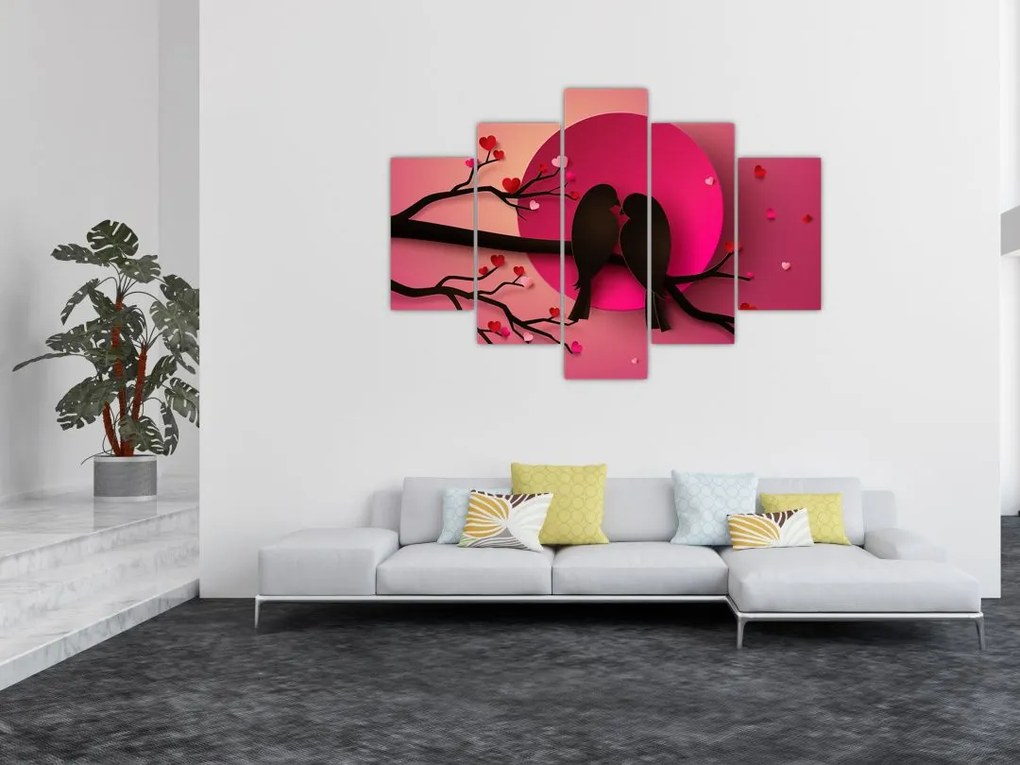 Tablou - Păsări îndrăgostite (150x105 cm)