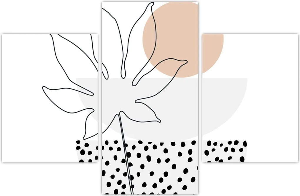 Tablou - Linie de artă flori N⁰3 (90x60 cm)