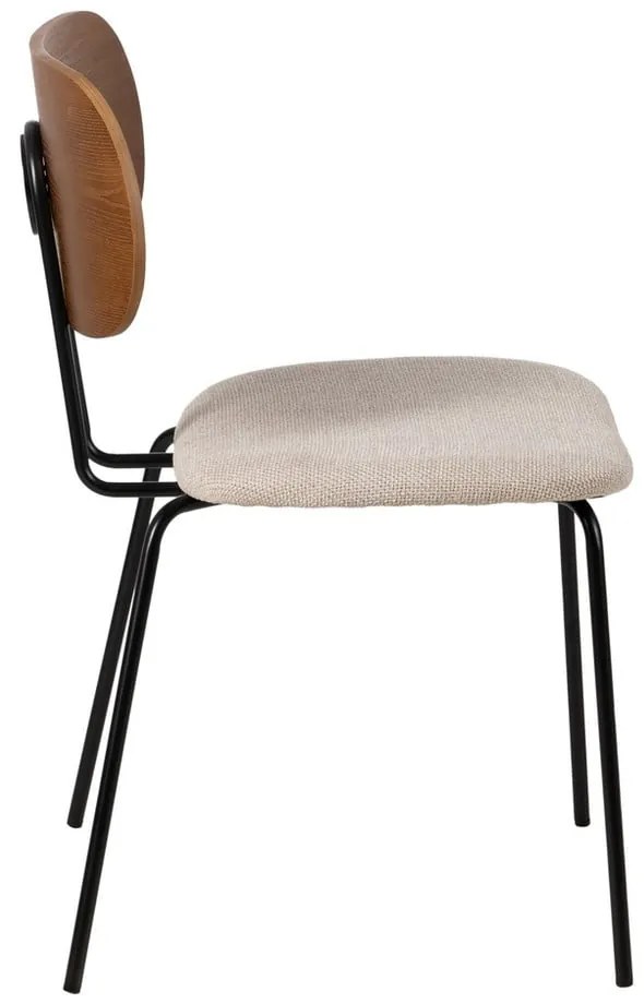 Scaune de dining maro/crem 4 buc. Cleo – Ixia