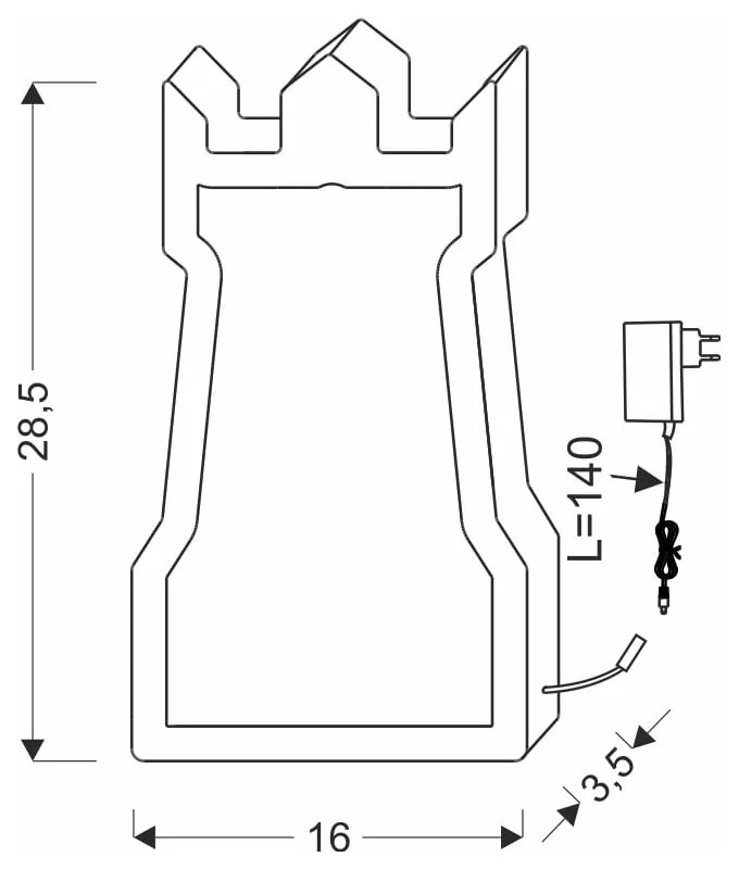 Veioză pentru copii roz Tower – Candellux Lighting