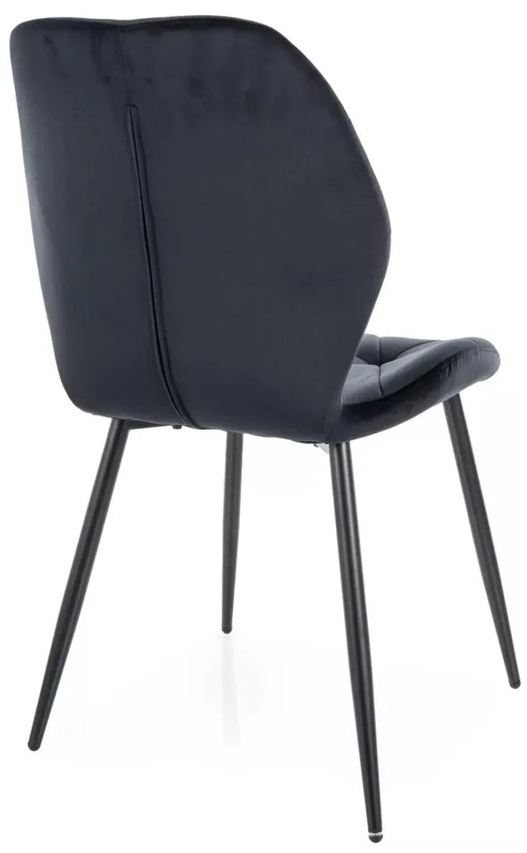 Scaun Rick velvet negru/negru Blu19