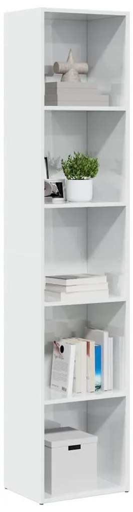 vidaXL Bibliotecă, alb extralucios, 40x30x189 cm, lemn prelucrat