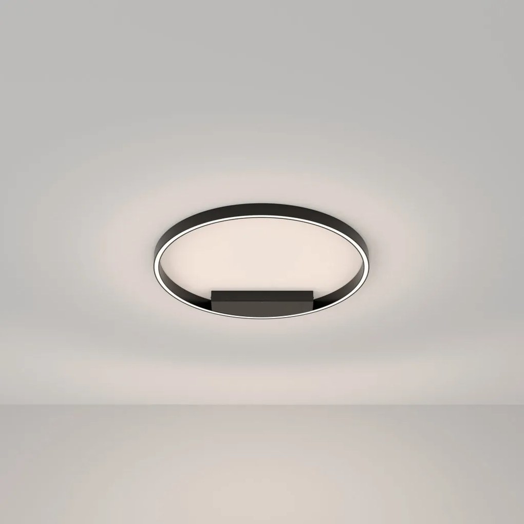 Plafoniera LED design modern Rim negru 60cm, 4000K