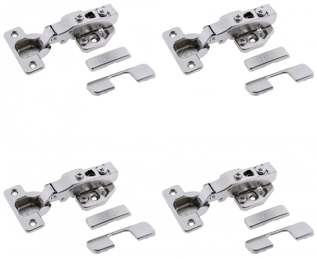 Set 4 balamale aruncatoare IFL Clip pentru usi de mobilier aplicate | semiaplicate | incadrate, amortizare la inchidere, placute cu reglaj 3D incluse