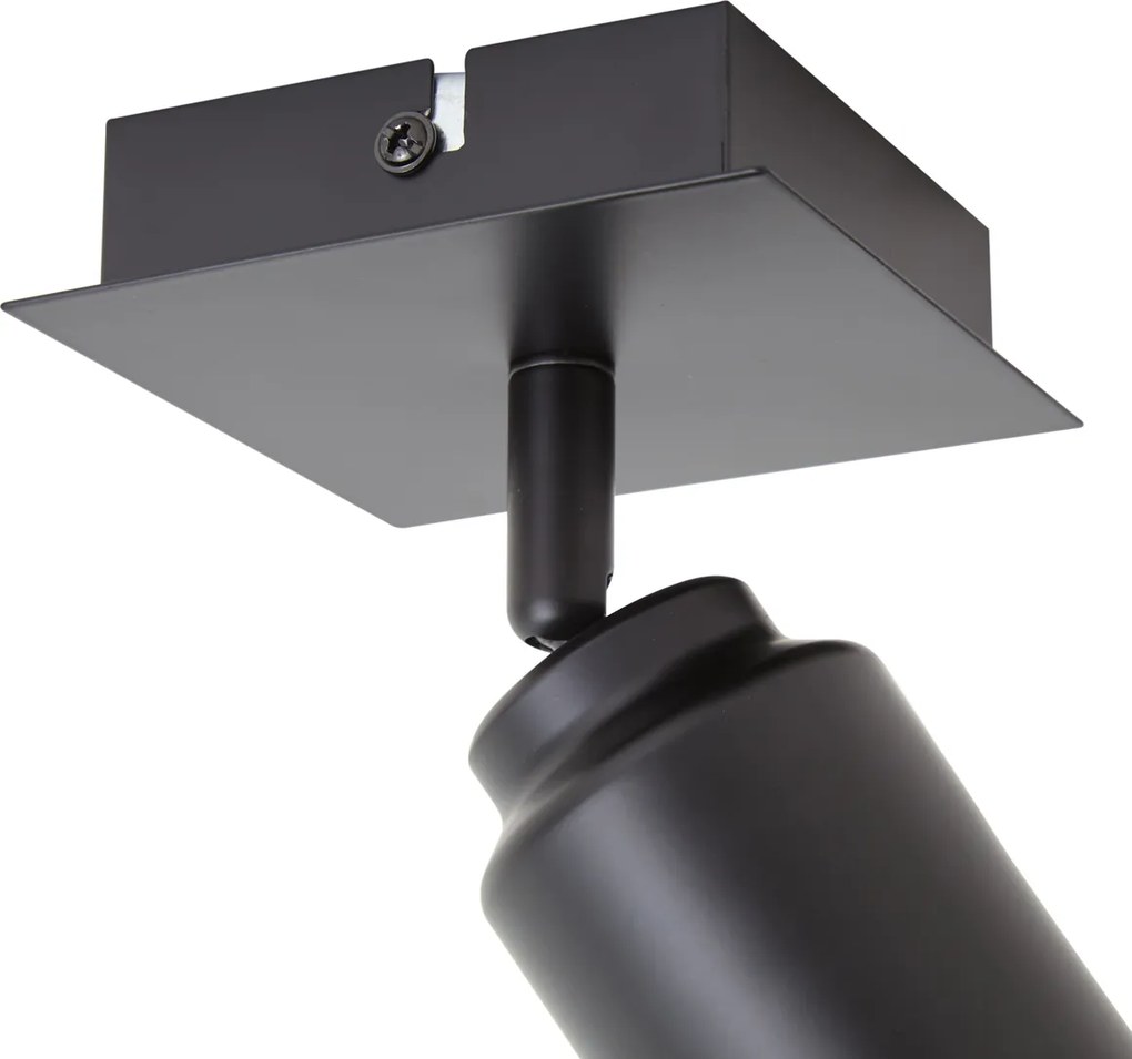 Spot de baie modern negru pătrat IP44 - Ducha