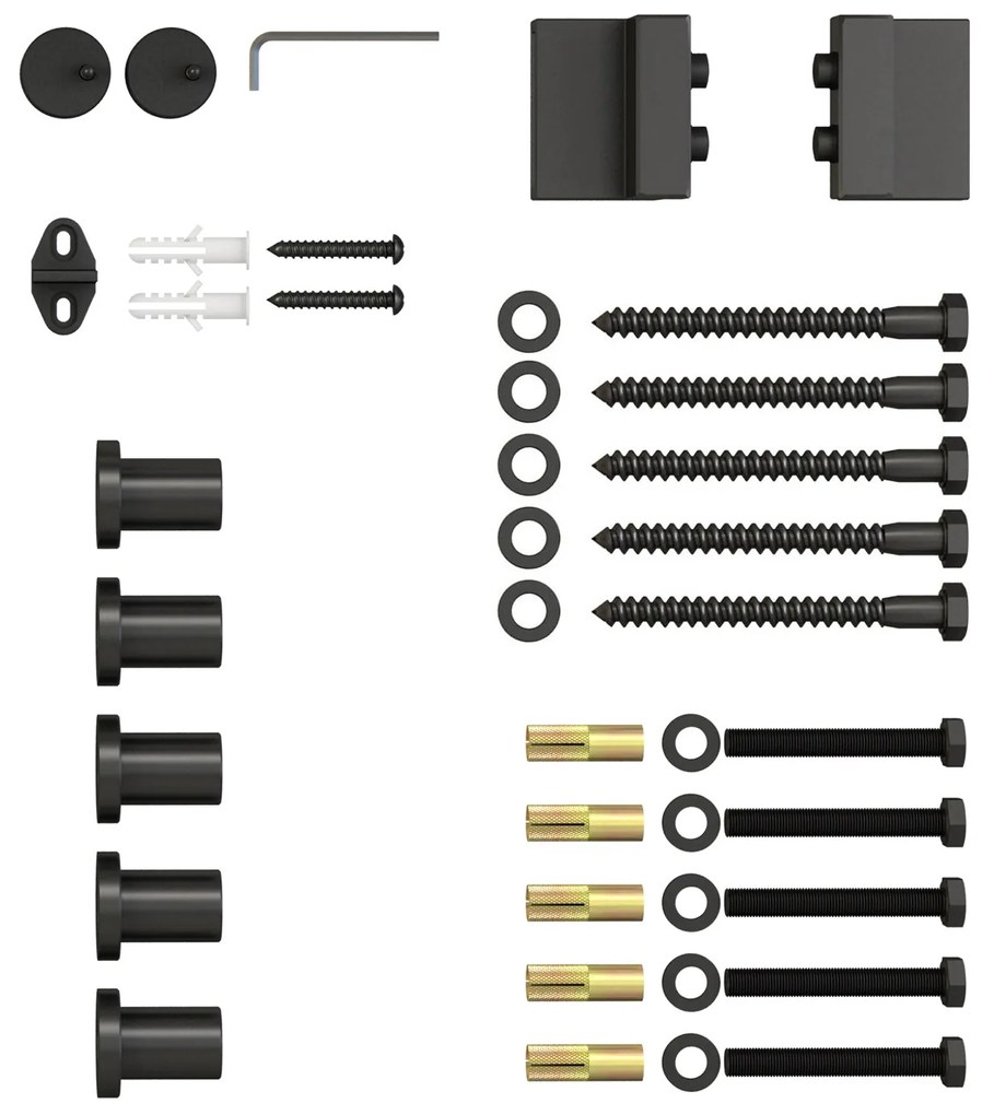 HOMCOM kit montat usi glisante, 200x4x0.6cm, negru | Aosom ro