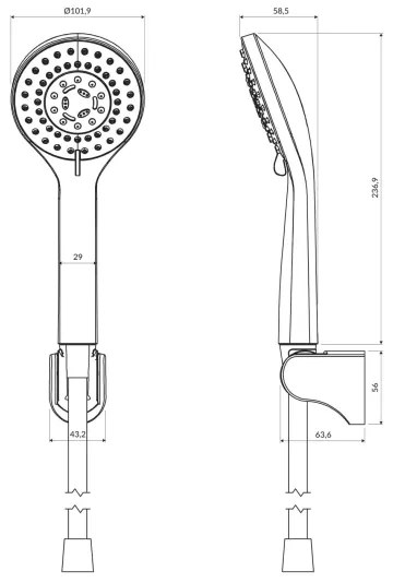 OMNIRES YOSEMITE-PBL - Set de duș YOSEMITE negru mat