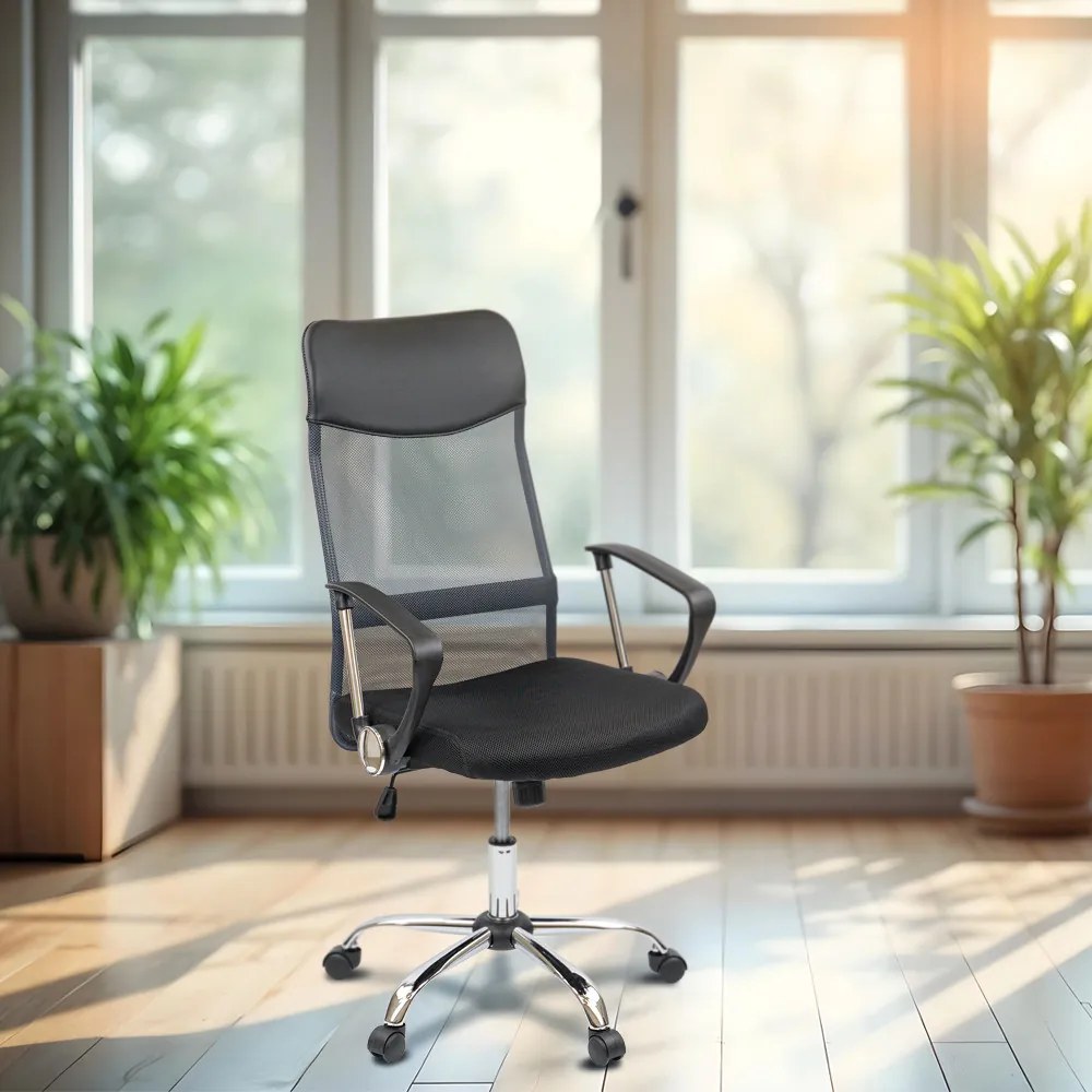 Scaun rotativ ergonomic de birou Fit, gri