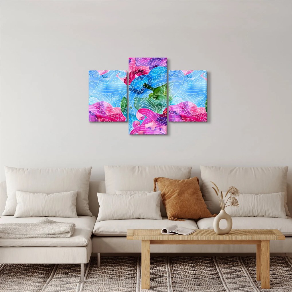 Tablou - Valuri colorate (90x60 cm)
