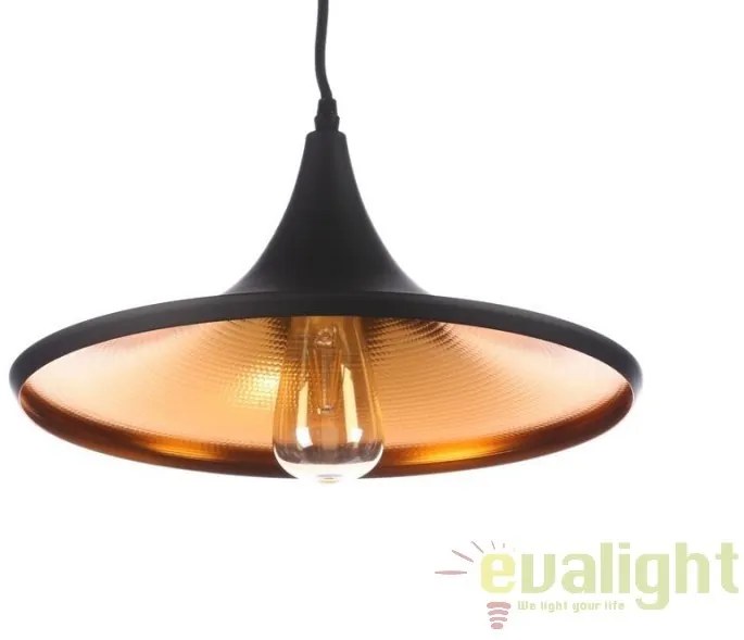 Lustra / Pendul metal design retro CHINK negru/auriu