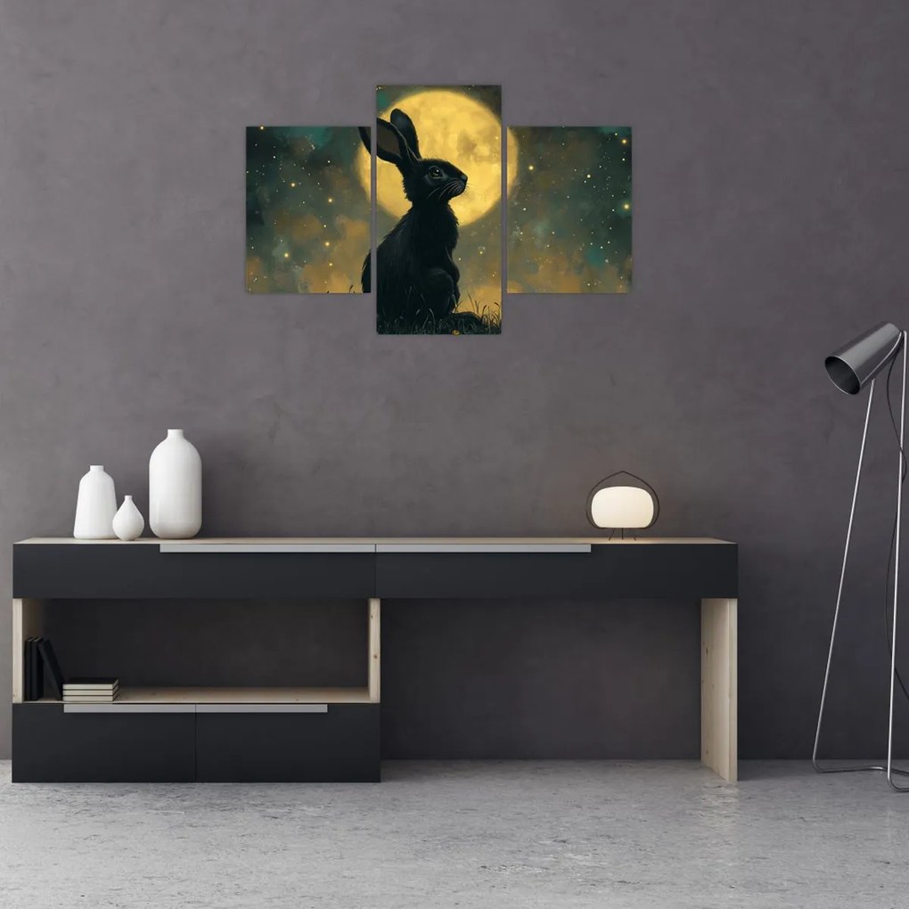 Tablou - Iepure cu lună (90x60 cm)