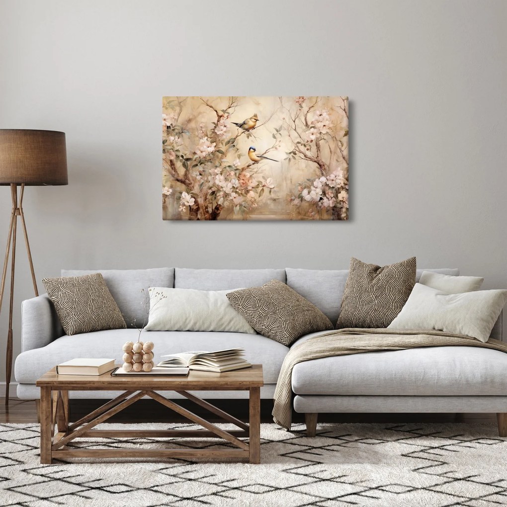 Tablou - Pictură de păsări de epocă II. (90x60 cm)