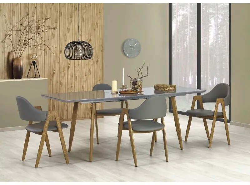 Masa Bucatarie Si Dining Extensibila Ruten Stejar Auriu/Gri