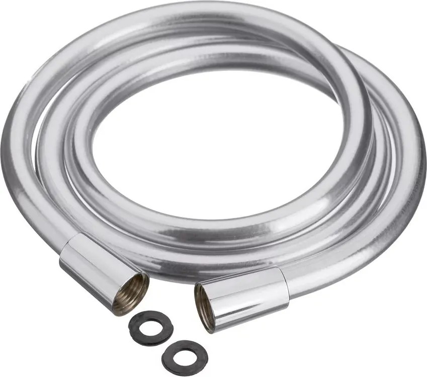 Furtun de dus Invena 150 cm argintiu lucios