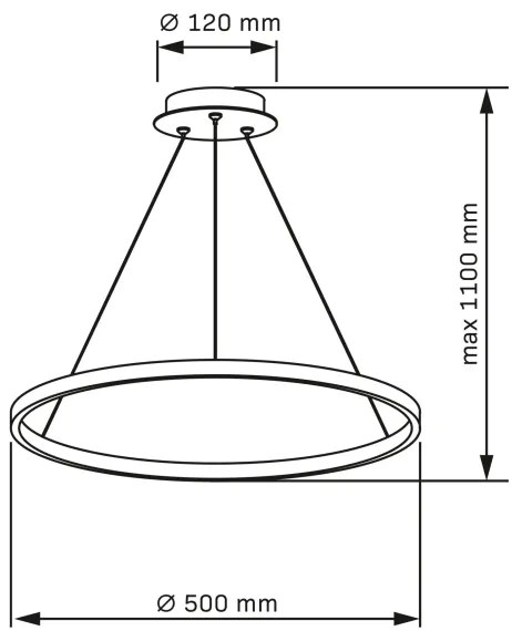 Lustră LED pe cablu LEA LED/20W/230V 4000K d. 50 cm crom mat