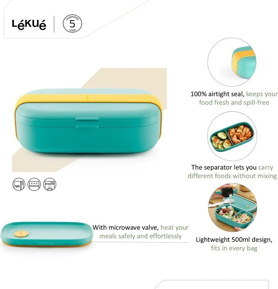 Cutie pentru prânz compartimentată To Go – Lékué