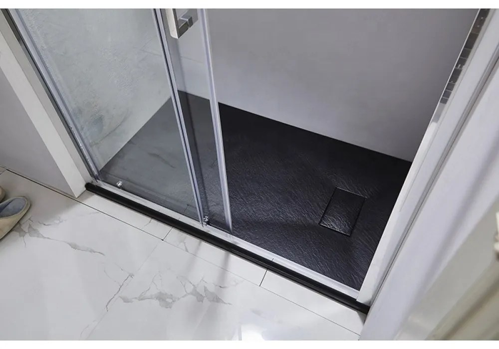 Cadita Baie Din Compozit , Smack , 90x80 Cm , Esn9080n, Cu Sifon,Negru