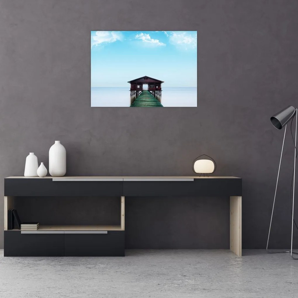 Tablou cu casă pe mare (70x50 cm)