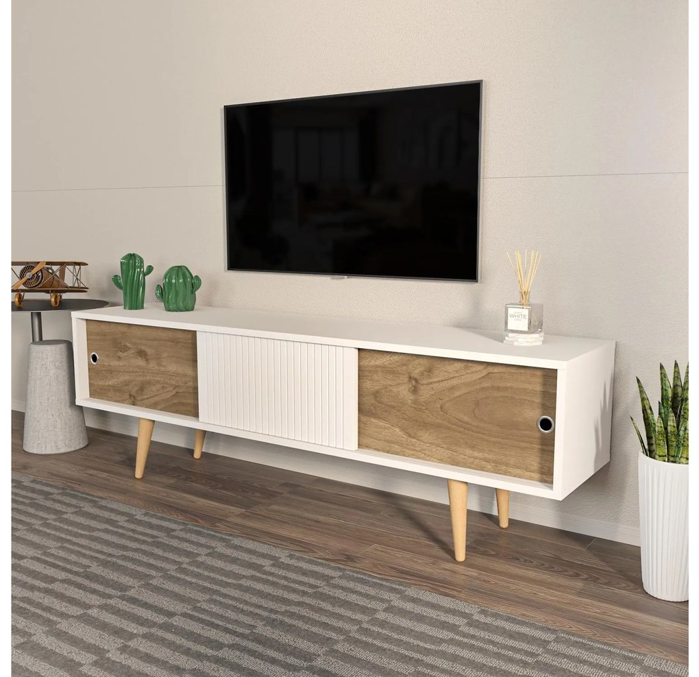 Dulap TV Ecranissa (alb + Nuc). 1107290