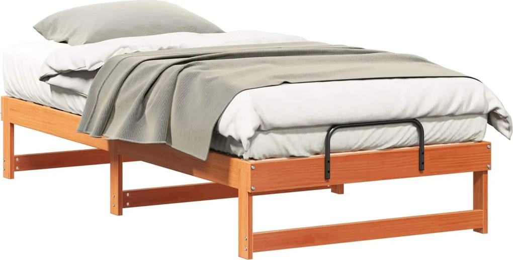 vidaXL Cadru de pat Maro 90 x 190 cm Lemn de pin masiv