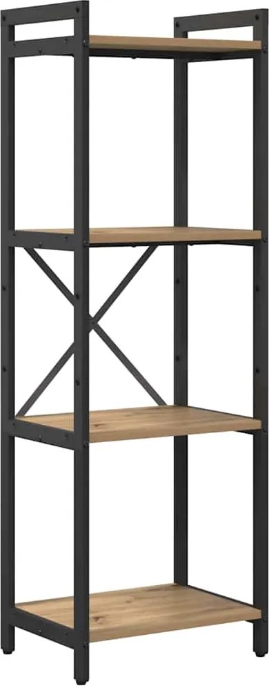 vidaXL Raft pentru cărți Stejar Artizanal 40 x 30 x 85 cm